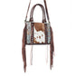 Myra Maia Hairon Leather Concealed Carry Bag for Women – Tooled Leather Panels, Fringed Sides, Dual Straps for Easy Carry