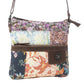 Myra La Fleur Patchwork Crossbody Bag â€“ Floral Canvas Panels, Brown Leather Accents, Boho Cowgirl Everyday Purse