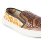 Myra Argun Western Handtooled Hairon Sneakers – Western Floral Slip-On Shoes for Women with Leather Accents