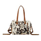 Myra Laredo Concealed Carry Bag - Hand-Stitched Hair-On Leather Satchel with Embossed Detailing and Western Fringe Design