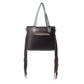 Turquoise Zapata Leather & Hairon Bag.