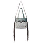 Turquoise Zapata Leather & Hairon Bag.