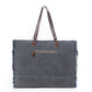 Myra Rosalinda Cross Stitched Hairon Leather Weekender Bag - Spacious Travel Tote with Stitch Trim and Durable Shoulder Straps