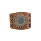 Starfield Cross-Stitch Leather Cuff Bracelet