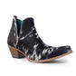 Sunset Bloom Split-Top Hair-On Hide Boots In Black & White