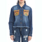 Azalea Prairie Cactus Accent Denim Jacket