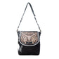 Myra Spirit of the Herd Hairon Leather Bag for Women Western Cowhide Purse with Intricate Tooling