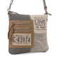 Myra Seeds of Love Crossbody Bag - Vintage Patch Leather Shoulder Bag with Zippered Pockets for Western Style