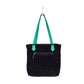 Myra Galaxy Fire Handtooled Shoulder Bag Black Sparkle Body with Aqua Leather Straps