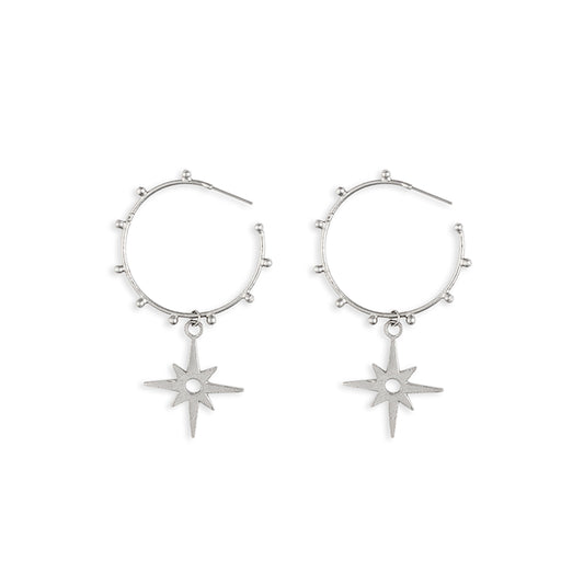 Shining Star Hoop Earrings