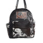 Myra My Vista Hairon Leather Backpack – Dual Handles, Floral Tooled Patch, Spacious Compartments