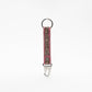 Pink Skies Hand-tooled Leather Key Fob