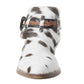 Myra Beth Jane Hairon Leather Boots - Handtooled Ankle Strap Brunch Boots for Bold Cowgirl Vibes