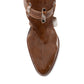 Myra Cora Jo Hairon Leather Boots - Pointed Toe, Block Heel Ankle Boots with Handtooled Buckle Accents for Cowgirl Escapades