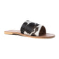 Kemma Hair-On Hide Sandals In Light And Ebony