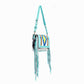 Zunia Leather & Hairon Bag in Turquoise