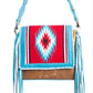 Zunia Leather & Hairon Bag in River Blue