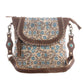 Myra San Ysidro Falls Paisley Print Shoulder Bag for Women – Leather Straps with Turquoise Stud Detailing for Carnival Adventures