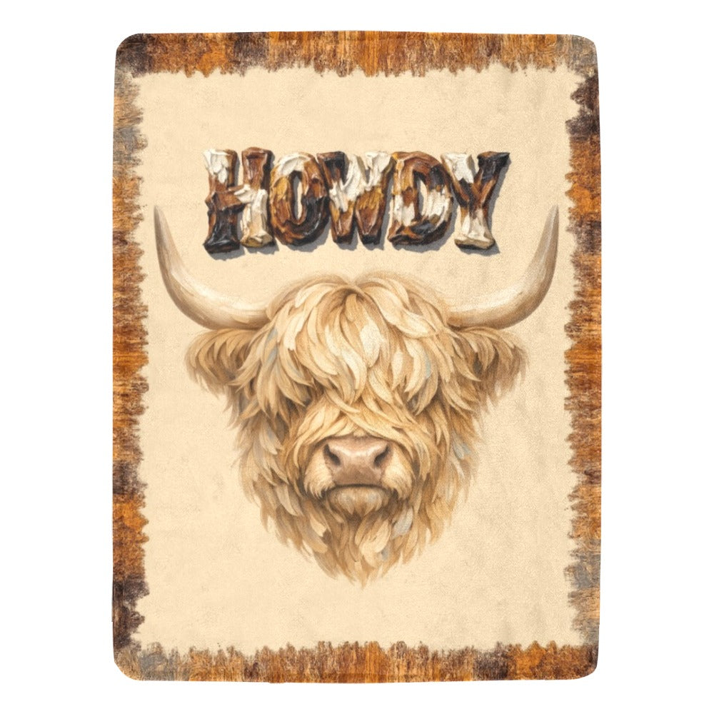 Baha Ranch Howdy Highland Throw Blanket 60" x 80" Made in America