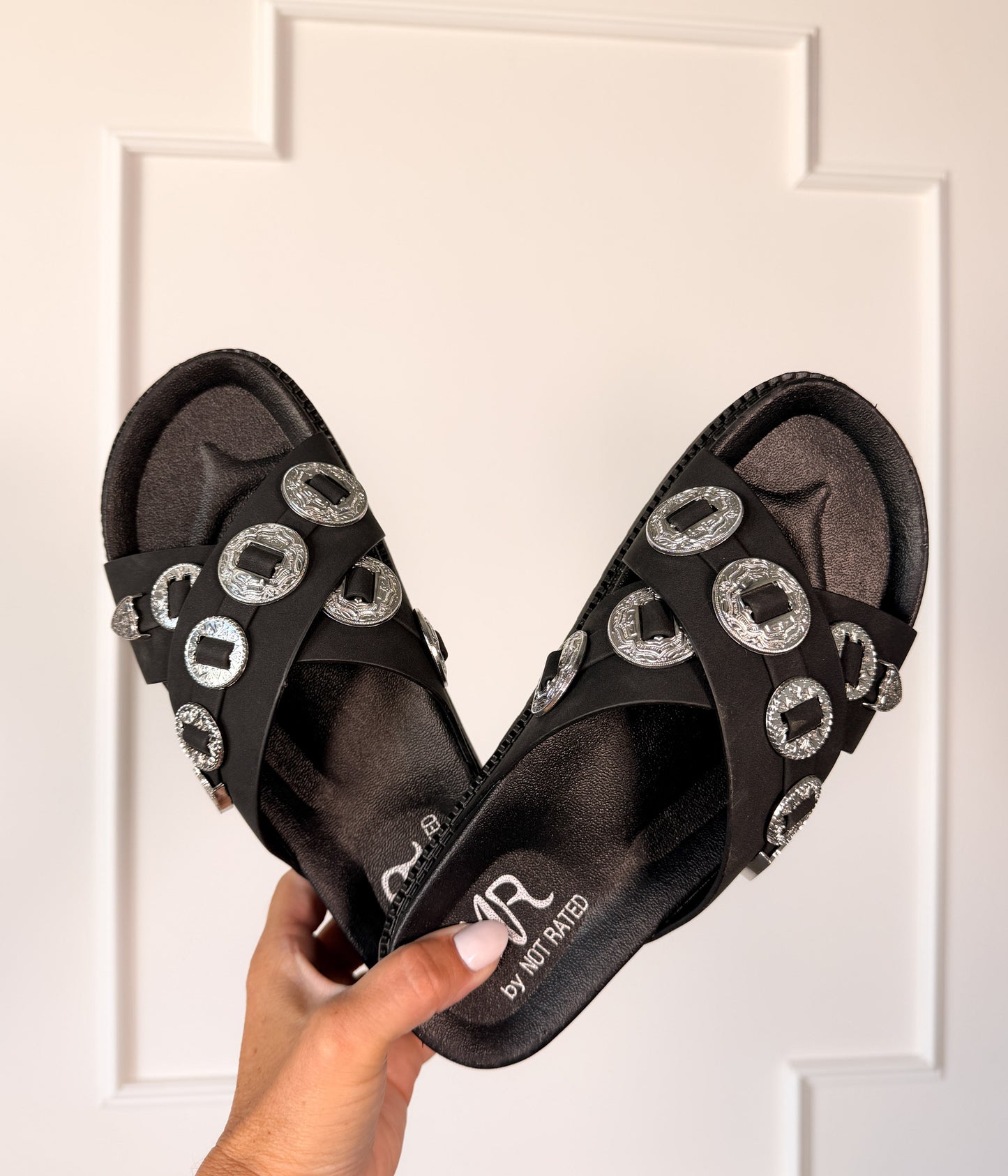 Calanthe Western Concho Sandal in Black