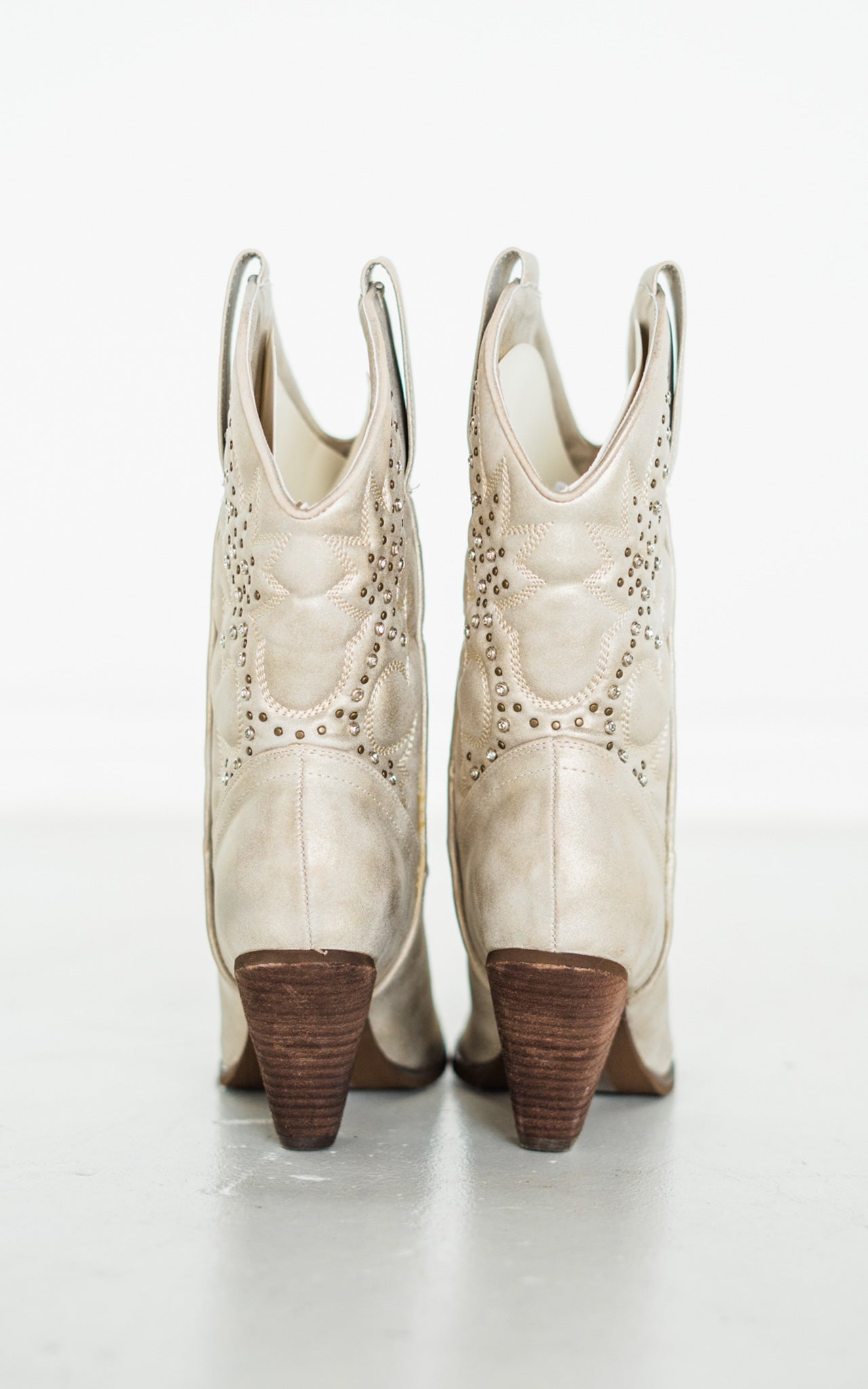 Houston Studded Boots in Champagne