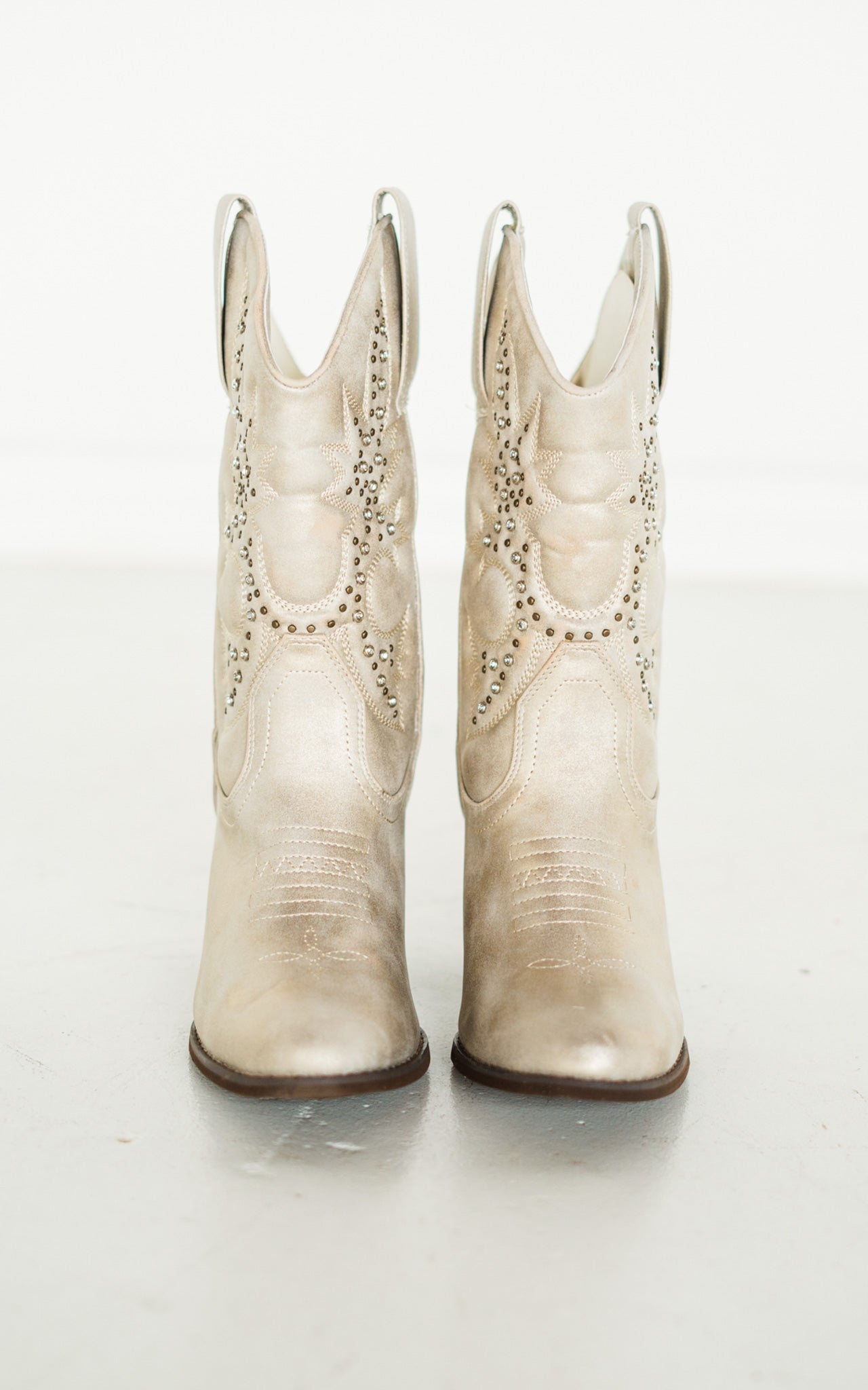 Houston Studded Boots in Champagne