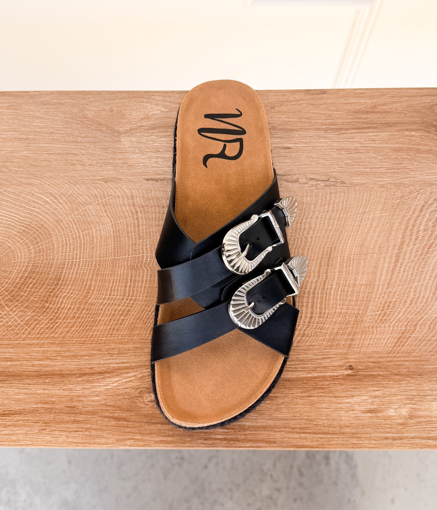 Iris Buckle Sandal in Black