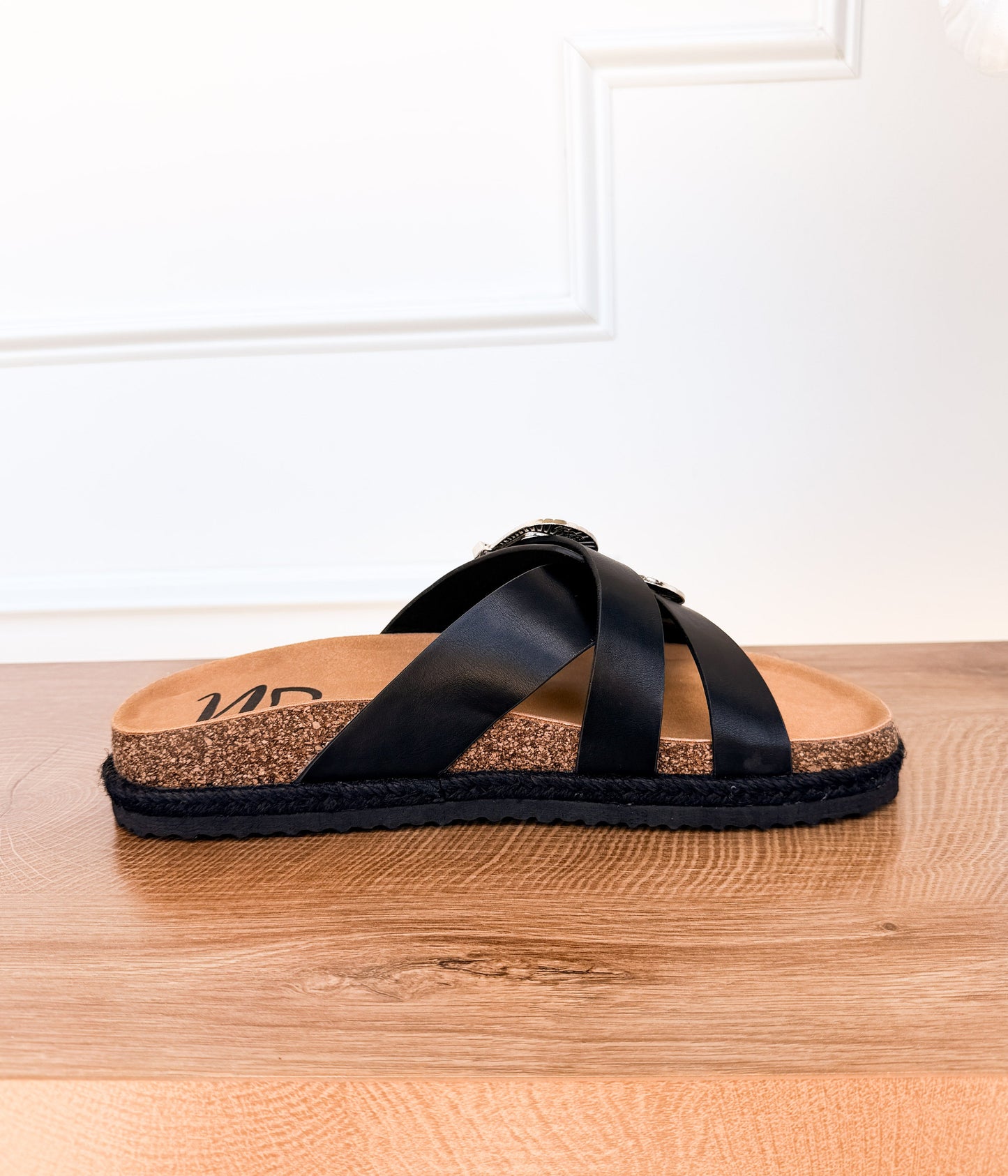 Iris Buckle Sandal in Black