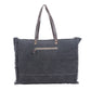 Myra Sea Grass Hair-On Leather Tote - Spacious Cowhide Bag with Embossed Front Pocket for Everyday Elegance