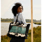 Myra Sea Grass Hair-On Leather Tote - Spacious Cowhide Bag with Embossed Front Pocket for Everyday Elegance