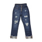 Amora Cuffed Hem Distressed Boyfriend Jeans
