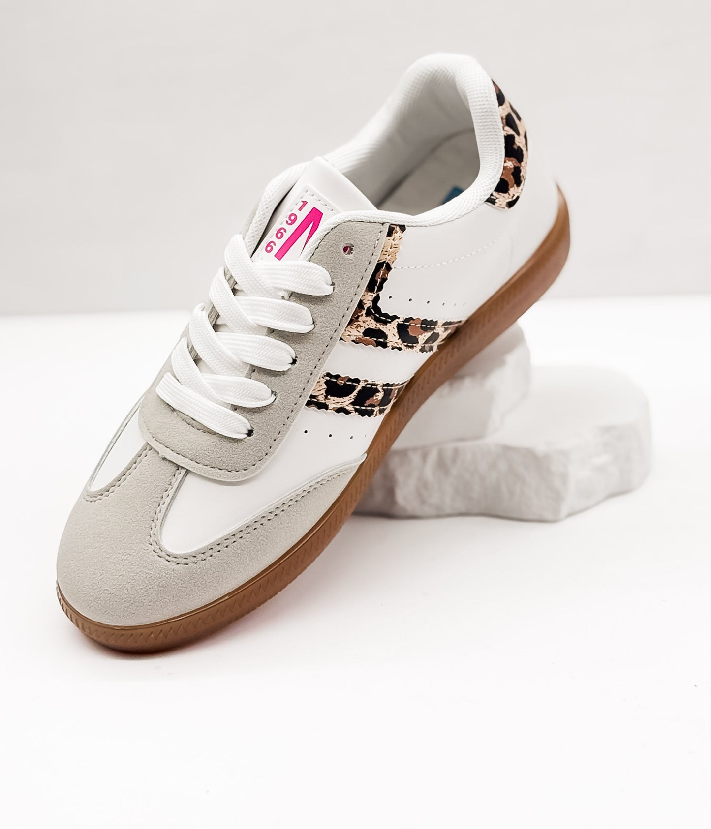 Stockholm Sneaker in White/Leopard