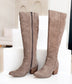 Tarian Tall Suede Boot in Taupe